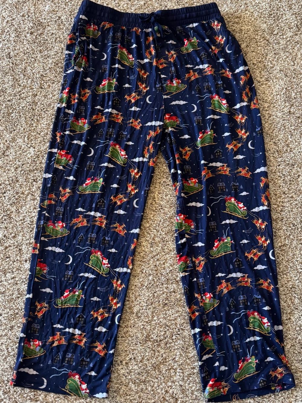 Little Sleepies Navy Santa Sleigh Pajama Pants